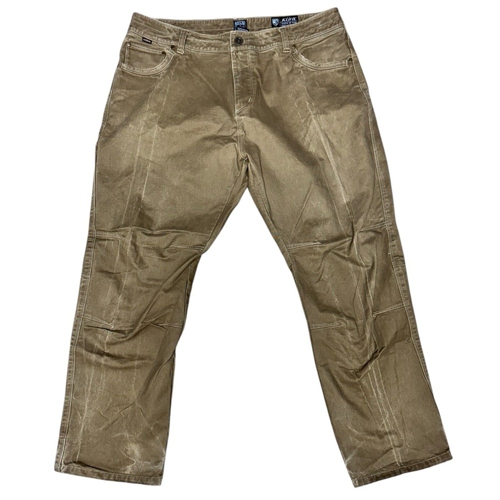 KUHL RYDR Vintage Patina Dye Work Pants Tan Men's Size 40x30